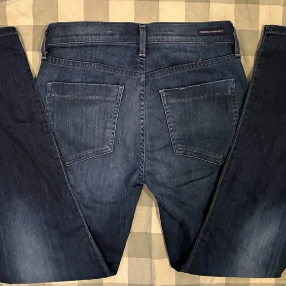 Citizens Of Humanity Slim Straight Leg Dark Wash Blue Jeans Denim Stretch 27 - Picture 2 of 7
